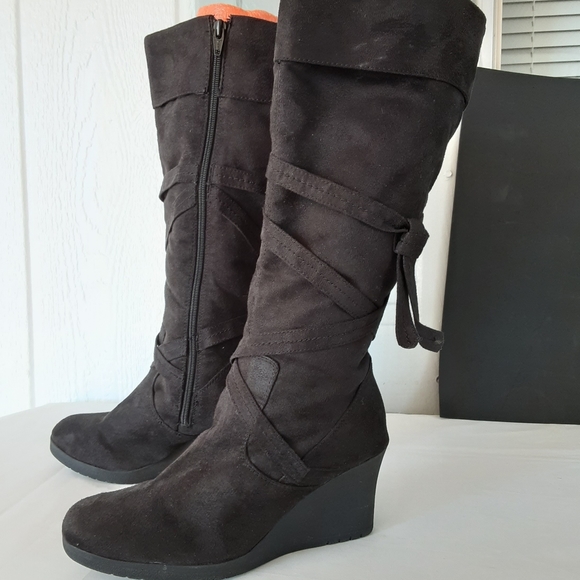 Canyon #🌹16 River Blues Women's Black Boots - Picture 5 of 11